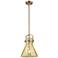 Downtown Newton Cone 10"W Brass Arch Mini Pendant w/ Mercury Shade