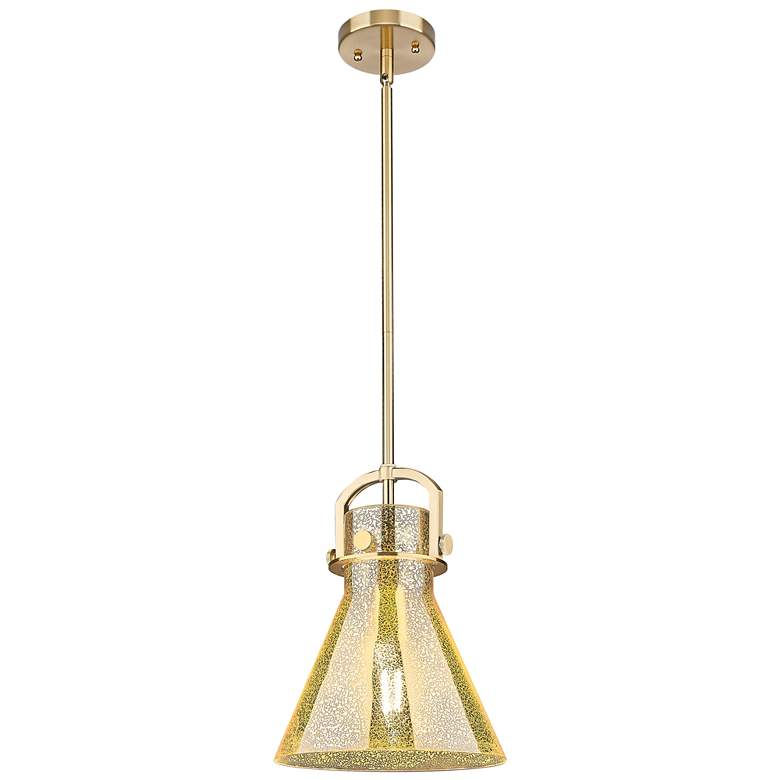 Image 1 Downtown Newton Cone 10"W Bronze Arch Mini Pendant w/ Mercury Shade