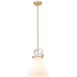 Downtown Newton Cone 10"W Bronze Arch Mini Pendant w/ White Shade