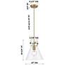 4_Downtown Newton Cone 10"W Cord Brushed Brass Pendant w/ Mercury Shade more views