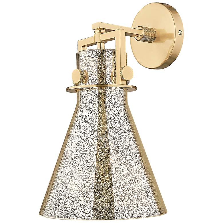 Image 2 Downtown Newton Cone 14 "H Bronze Wall Sconce w/ Mercury Shade more views