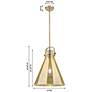4_Downtown Newton Cone 14"W Brushed Brass Arch Pendant w/ Mercury Shade more views