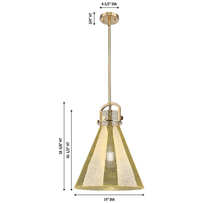 Image 4 Downtown Newton Cone 14"W Stem Bronze Arched Pendant w/ Clear Shade more views