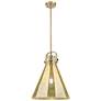 1_Downtown Newton Cone 14"W Stem Bronze Arched Pendant w/ Mercury Shade