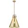 Downtown Newton Cone 14"W Stem Bronze Arched Pendant w/ Mercury Shade