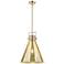 Downtown Newton Cone 14"W Stem Bronze Pendant w/ Mercury Shade