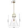 4_Downtown Newton Cone 14"W Stem Champagne Bronze Pendant w/ Clear Shade more views