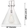 4_Downtown Newton Cone 16"W Brushed Brass Arch Pendant w/ Mercury Shade more views