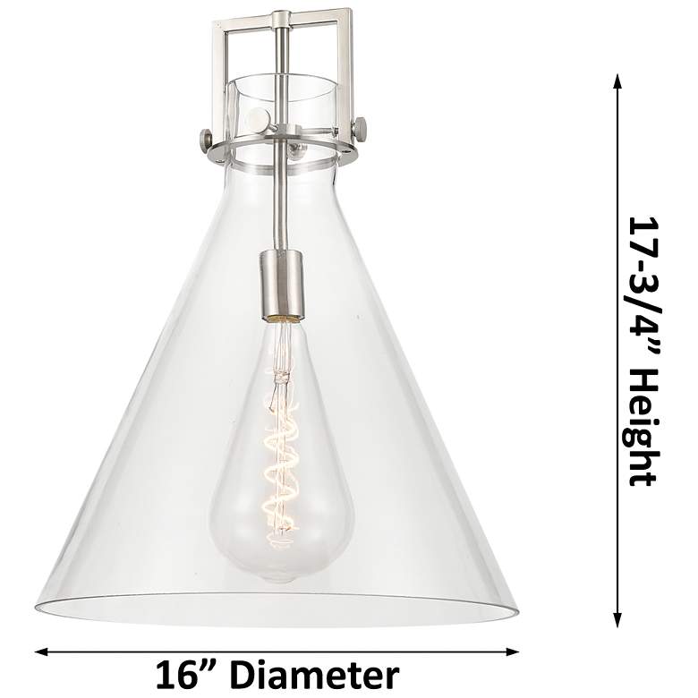Image 4 Downtown Newton Cone 16"W Stem Bronze Arched Pendant w/ Mercury Shade more views