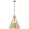 Downtown Newton Cone 18"W Brushed Brass Arch Pendant w/ Mercury Shade