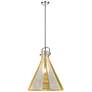 1_Downtown Newton Cone 18"W Nickel Arch Pendant w/ Mercury Shade