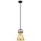 Downtown Newton Cone 8"W Black Arch Mini Pendant w/ Mercury Shade