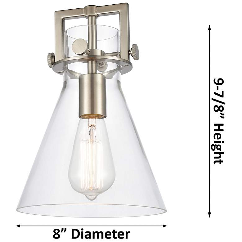 Image 2 Downtown Newton Cone 8"W Brass Arch Mini Pendant w/ Mercury Shade more views