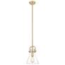 1_Downtown Newton Cone 8"W Bronze Arch Frame Mini Pendant w/ Clear Shade