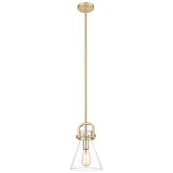 Downtown Newton Cone 8"W Bronze Arch Frame Mini Pendant w/ Clear Shade
