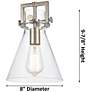 2_Downtown Newton Cone 8"W Bronze Arch Frame Mini Pendant w/ Clear Shade more views