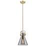 1_Downtown Newton Cone 8"W Bronze Arch Mini Pendant w/ Light Smoke Shade