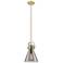 Downtown Newton Cone 8"W Bronze Arch Mini Pendant w/ Light Smoke Shade