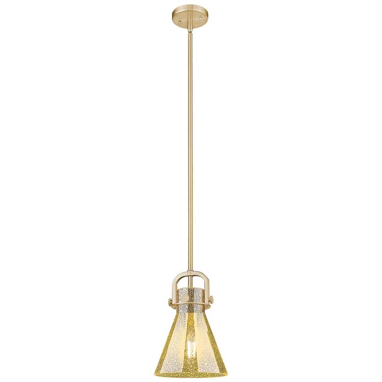 Image 1 Downtown Newton Cone 8"W Bronze Arch Mini Pendant w/ Mercury Shade