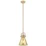 1_Downtown Newton Cone 8"W Bronze Arch Mini Pendant w/ Mercury Shade