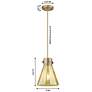 4_Downtown Newton Cone 8"W Cord Brushed Brass Pendant w/ Mercury Shade more views