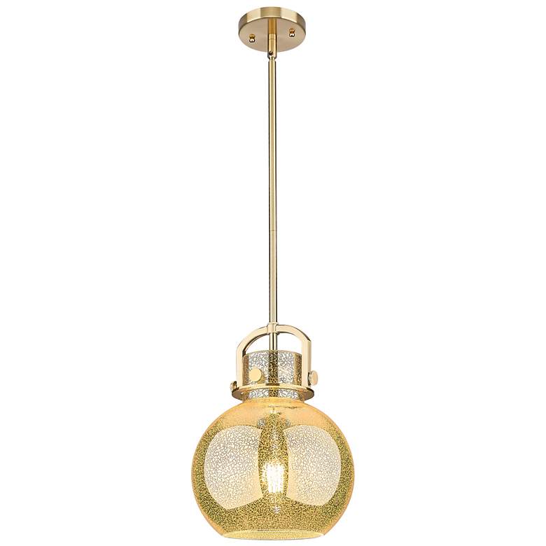 Image 1 Downtown Newton Sphere 10"W Bronze Arch Mini Pendant w/ Mercury Shade