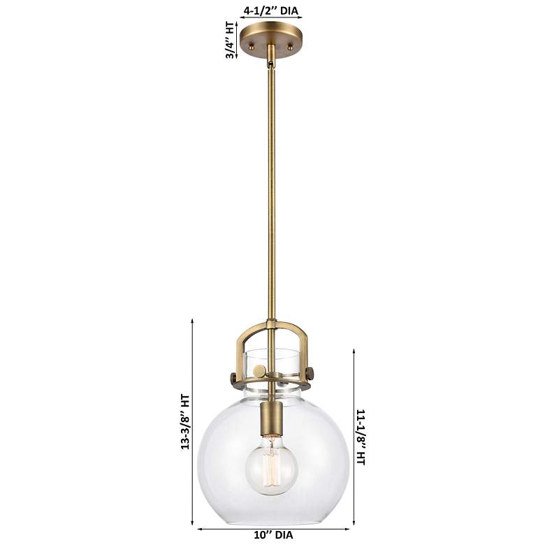 Image 4 Downtown Newton Sphere 10"W Bronze Arch Mini Pendant w/ Mercury Shade more views