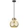 Downtown Newton Sphere 10"W Cord Black Mini Pendant w/ Mercury Shade