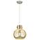 Downtown Newton Sphere 10"W Cord Satin Nickel Pendant w/ Mercury Shade
