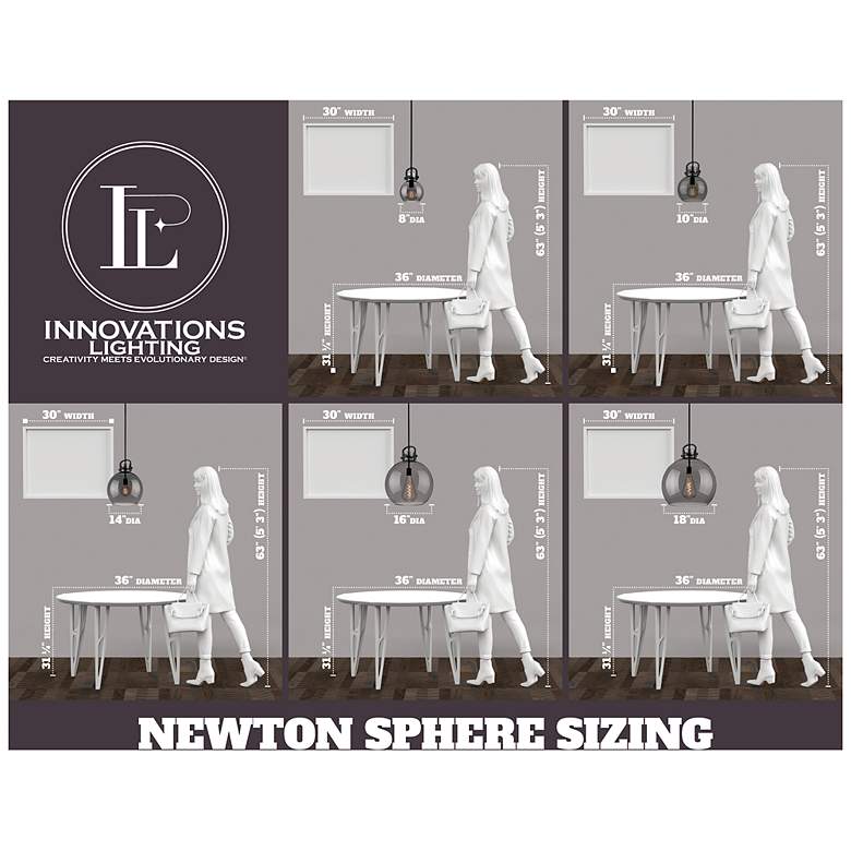 Image 2 Downtown Newton Sphere 10"W Cord Satin Nickel Pendant w/ Mercury Shade more views