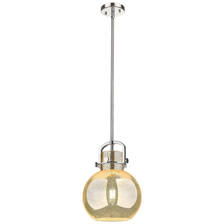 Image 1 Downtown Newton Sphere 10"W Nickel Arch Mini Pendant w/ Mercury Shade
