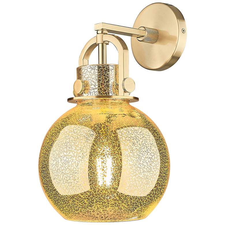 Image 1 Downtown Newton Sphere 14 "H Bronze Wall Arch Sconce w/ Mercury Shade