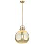 1_Downtown Newton Sphere 14"W Brass Arch Pendant w/ Mercury Shade