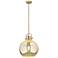 Downtown Newton Sphere 14"W Brass Arch Pendant w/ Mercury Shade