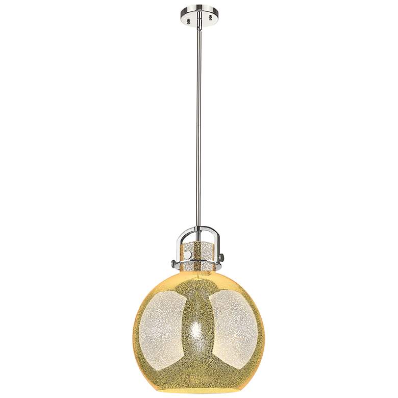 Image 1 Downtown Newton Sphere 14"W Nickel Arch Pendant w/ Mercury Shade