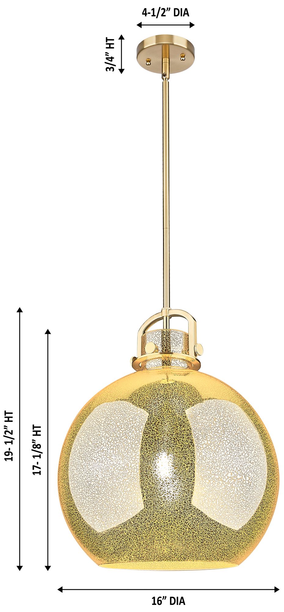 Image 4 Downtown Newton Sphere 16"W Brass Arch Pendant w/ Mercury Shade more views