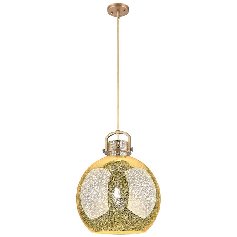 Image 1 Downtown Newton Sphere 16"W Brass Arch Pendant w/ Mercury Shade