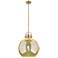 Downtown Newton Sphere 16"W Brass Arch Pendant w/ Mercury Shade