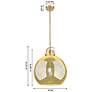 4_Downtown Newton Sphere 16"W Brass Arch Pendant w/ Mercury Shade more views