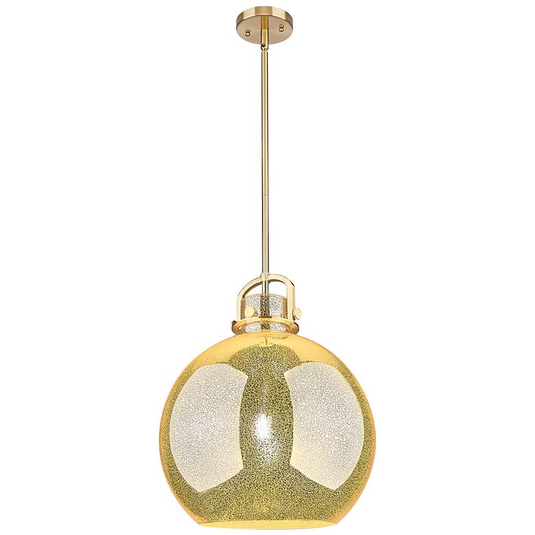 Image 1 Downtown Newton Sphere 16"W Bronze Arch Pendant w/ Mercury Shade