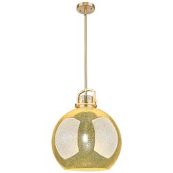 Downtown Newton Sphere 16"W Bronze Arch Pendant w/ Mercury Shade