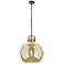 Downtown Newton Sphere 16"W Stem Black Arched Pendant w/ Mercury Shade