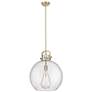 1_Downtown Newton Sphere 16"W Stem Bronze Arched Pendant w/ Seedy Shade