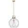 Downtown Newton Sphere 16"W Stem Bronze Arched Pendant w/ Seedy Shade