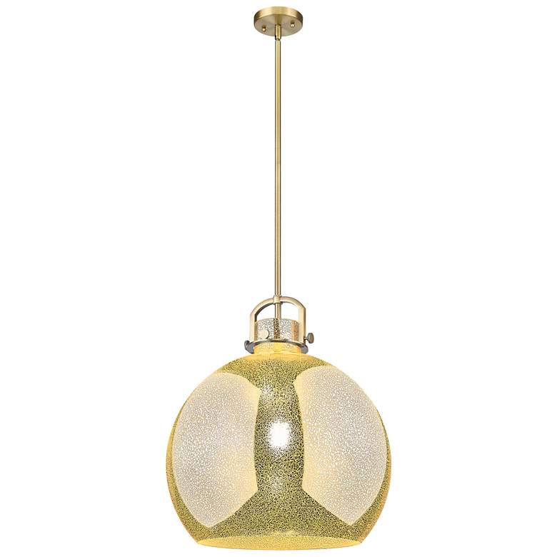 Image 1 Downtown Newton Sphere 18"W Brass Arch Pendant w/ Mercury Shade