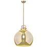 1_Downtown Newton Sphere 18"W Brass Arch Pendant w/ Mercury Shade
