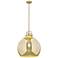Downtown Newton Sphere 18"W Brass Arch Pendant w/ Mercury Shade