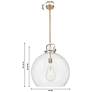 4_Downtown Newton Sphere 18"W Brass Arch Pendant w/ Mercury Shade more views