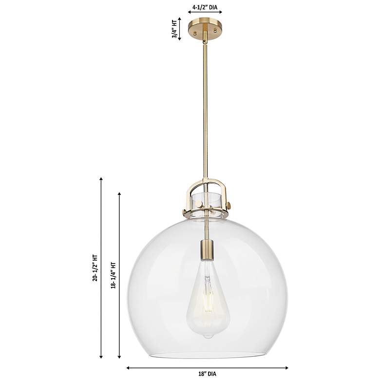 Image 4 Downtown Newton Sphere 18"W Bronze Arch Pendant w/ Mercury Shade more views