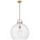 Downtown Newton Sphere 18"W Stem Bronze Arched Pendant w/ Clear Shade